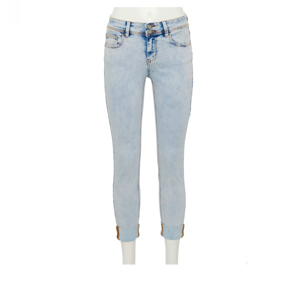 Indigo Rein Mid-Rise Roll Cuff Jeans